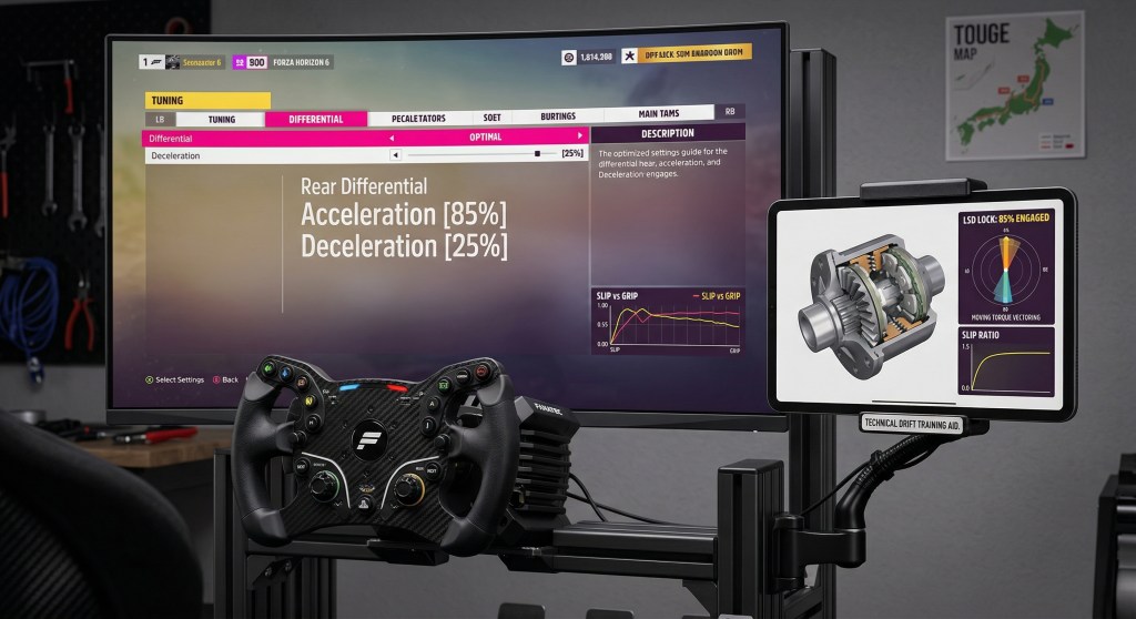 Technical tuning process for realistic drifting in Forza Horizon 6