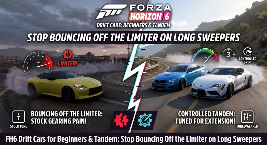 FH6 Drift Cars for Beginners & Tandem: Stop Bouncing Off the Limiter on Long&nbsp;Sweepers