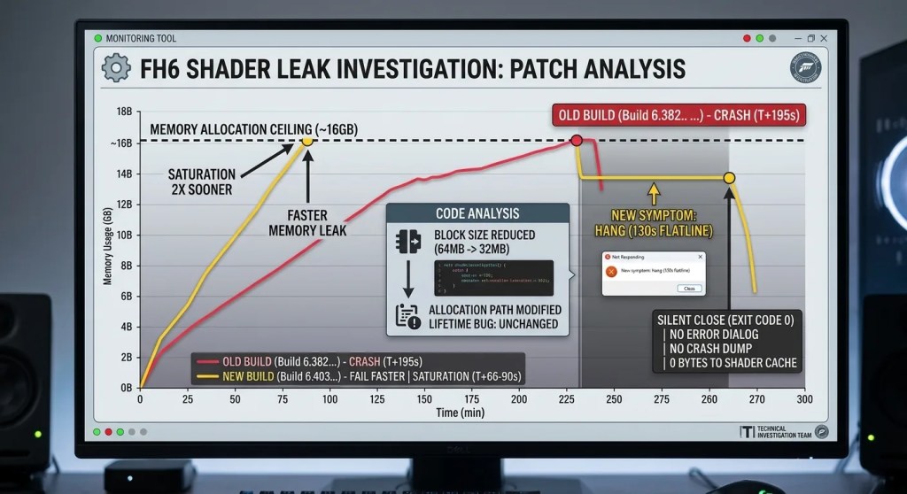 The FH6 Shader Leak Survived the Patch — and Now It Fails&nbsp;Faster