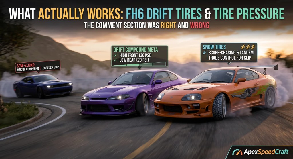 FH6 Drift Tires & Tire Pressure: What Actually&nbsp;Works