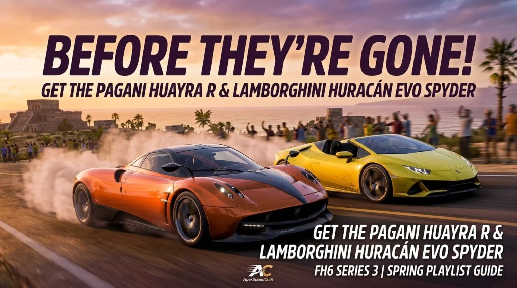 FH6 Series 3 Spring Playlist Guide: Get the Huayra R and Huracán EVO Spyder Before They’re&nbsp;Gone